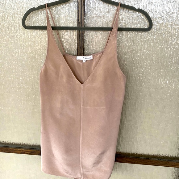 Tibi Tops - EUC Tibi silk camisole. Size 4. Soft nude color. Great staple piece.